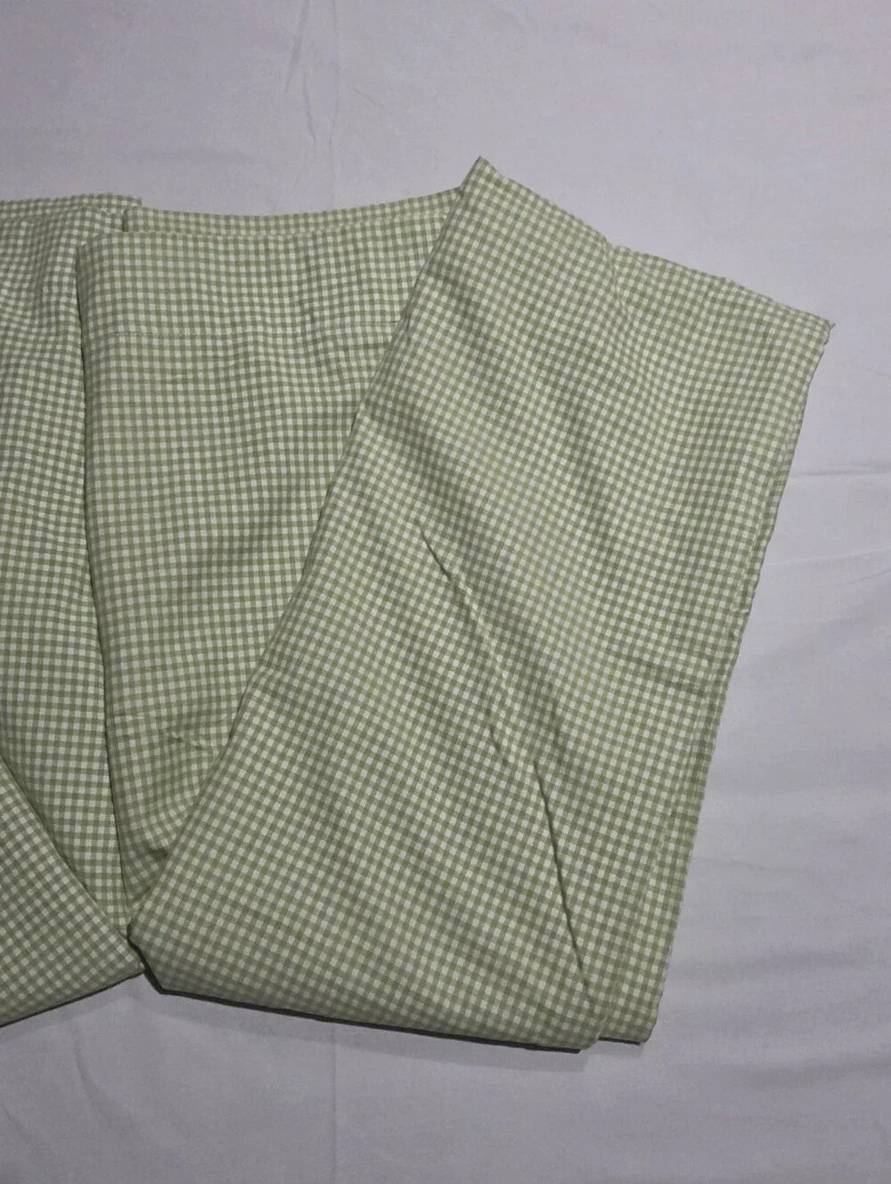 Pottery Barn Kids Green Gingham Lined Curtain Panels 44